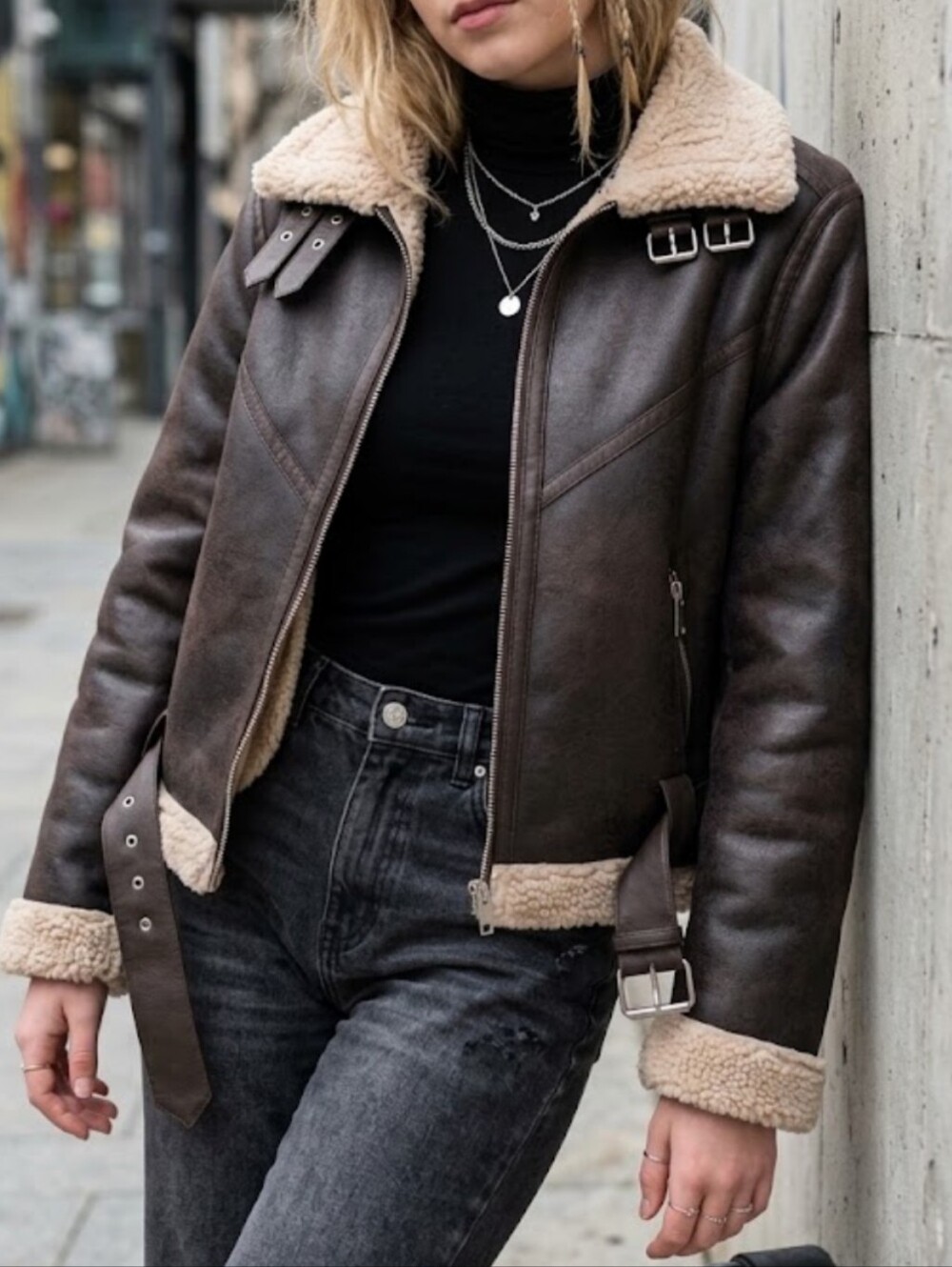 Forever 21 Dark Brown Faux Shearling Sherpa Jacket Size OX. Never Used .